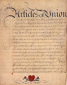 Articles of Union, these were debated in the Scottish Parliament over several weeks and almost led to anarchy on the streets.